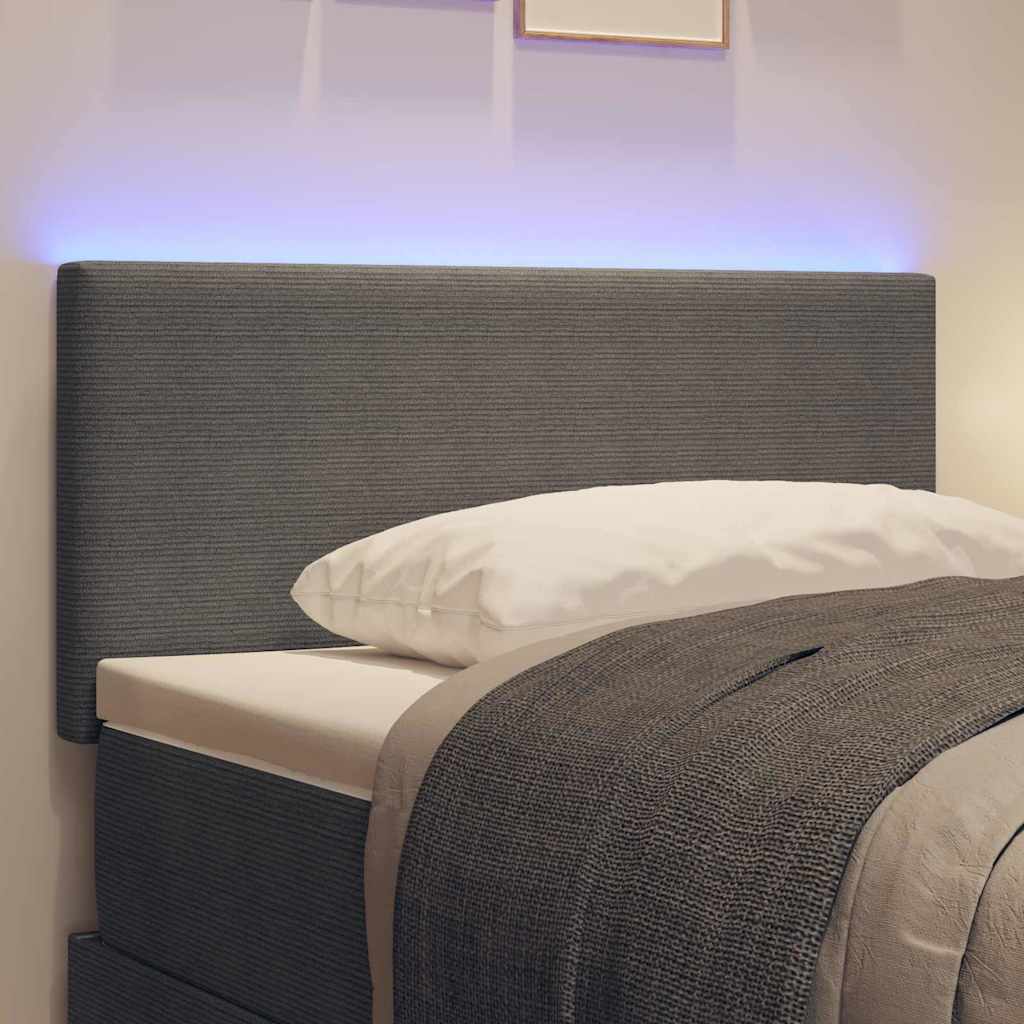 LED Headboard with LED Strip Lights Light grey 100 cm Fabric